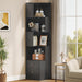 Corner Bookshelf, 70.87" Tall Corner Bookcase with Drawers, Corner Shelf Storage Display Rack for Living Room Home Office, Black