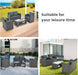 4 Pieces Patio Furniture Set, Outdoor Wicker Conversation Furniture Sets with Sofa, 2 Chairs and Coffee Table, Outdoor Loveseat with Soft Cushion for Garden, Balcony, Pool, Backyard, Grey