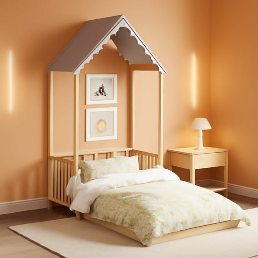 Twin Size Montessori Floor Bed Natural SolidWoodFrame