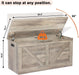 39.4" Storage Chest, Wooden Storage Bench, Large Storage Trunk with 2 Safety Hinges, Entryway Shoes Bench for Living Room, Bedroom, Grey
