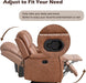Faux Leather Manual Reclining Sofa,3 Seat Recliner Couch Sofa with Overstuffed Arms and Back,Manual Recliner Sofa Set with Concealed Cup Holders for Living Room,Brown