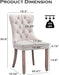 Velvet Dining Chair Set of 2 Upholstered Tufted Dining Room Chair with Nailhead Trim and Solid Wood Legs for Kitchen, Restaurant,Beige