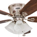 Ceiling Fans Glen Alden, 52 Inch Classic Flush Mount Indoor LED Ceiling Fan with Light, Pull Chain, Quick-2-Hang Dual Finish Blades, Reversible Motor - 50182 (Brushed Nickel)