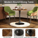 Round Dining Table 24" Circle Tulip Table for 2 People,Walnut | Mid Century Modern Leisure Kitchen Table with Wood Thickened Tabletop Sturdy Metal Pedestal for Small Places Living Room Cafe