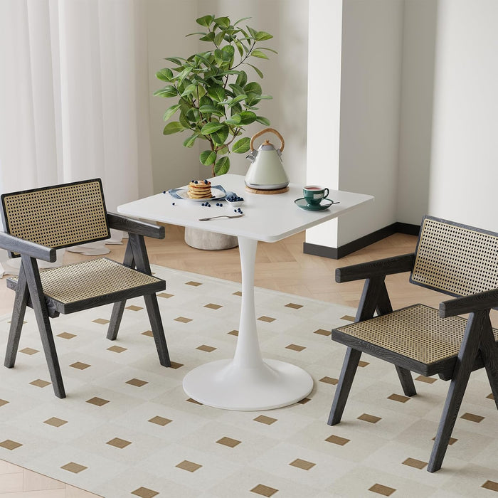 White Tulip 24Inch DiningTable WoodTopPedestalBase