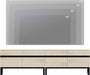 Modern TV Stand for Tvs up to 75 Inch, 2 in 1 Entertainment Center TV Console with Storage Cabinets and Metal Base,Media Console for Living Room,Light Oak