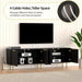 TV Stand for 80 Inch TV, Fluted TV Stand for Living Room, Mid Century Modern TV Stand with Adjustable Shelf, TV Entertainment Center with Storage for Bedroom, 70Inch, Black