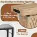 47.2" Extra Thick Entryway Table with Hollow Carved Storage Legs, 300+ Lbs Load Console Table with Reversible Outlets & RGB Light, Space-Saving Wood Sofa Table for Hallway Foyer, Natural Oak