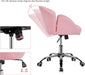 Cute Petal Desk Chair Home Office Chair Swivel Upholstered Leather Desk Chair Makeup Vanity Chair with Armrests for Bedroom Modern Computer Rolling Chair for Women Simple Pink