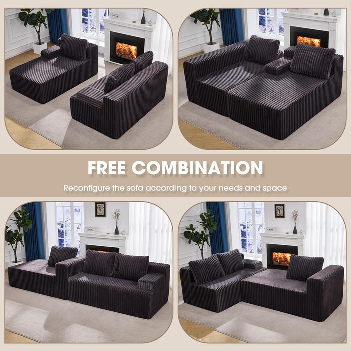 Modular Sectional Sofa Memory Foam Oversized Chaise