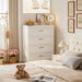 Tall White Dresser for Girls Bedroom,White Chest of Drawers for Bedroom,Metal Dressers for Kids Bedroom Living Room Hallway,Entryway, Nursy