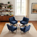 Accent Chair Living Room Chair, Upholstered Button Tufted Armchair, Linen Fabric Sofa Chairs for Bedroom, Living Room, Mid Century Modern Comfy Reading Chair (Dark Blue)