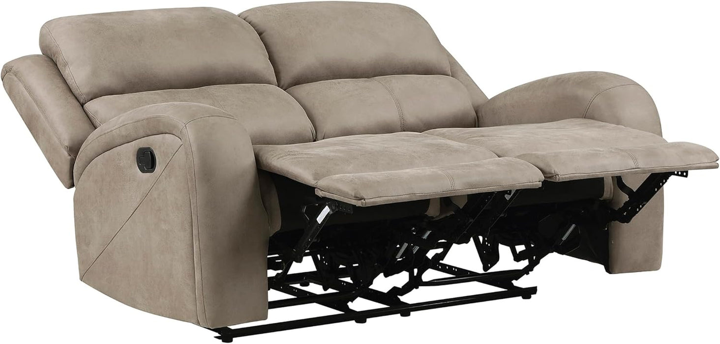 Schmid 3-Piece Polished Microfiber Manual Reclining Sofa Set, Brown