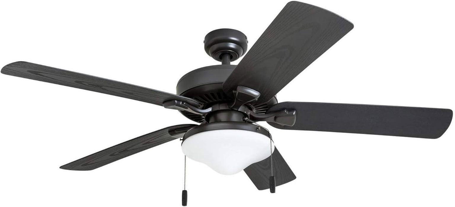 Ceiling Fans Belmar 52 Inch Ceiling Fan with Light, Indoor/Outdoor Ceiling Fan with Pull Chain, LED Tri-Mount 5 Blade Design, ETL Damp Rated, Bronze (50512-01)