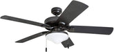 Ceiling Fans Belmar 52 Inch Ceiling Fan with Light, Indoor/Outdoor Ceiling Fan with Pull Chain, LED Tri-Mount 5 Blade Design, ETL Damp Rated, Bronze (50512-01)