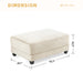 Corduroy Ottoman for Sectional Sofa, Beige