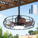 20 Inch Outdoor Ceiling Fan with Light for Patio, IP65 Waterproof Plug in Caged Hanging Fan, Remote Control, 3 CCT, 6 Speeds Reversible Outdoor Fan for Gazebo, Pergola, Porch