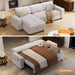 81" Sectional Sleeper Sofa with Pull Out Bed, L Shaped Sleeper Sofa, Pull Out Couch with Reclining Backrest, Reversible Storage Chaise, USB Ports, Tool-Free Assembly, Chenille Beige