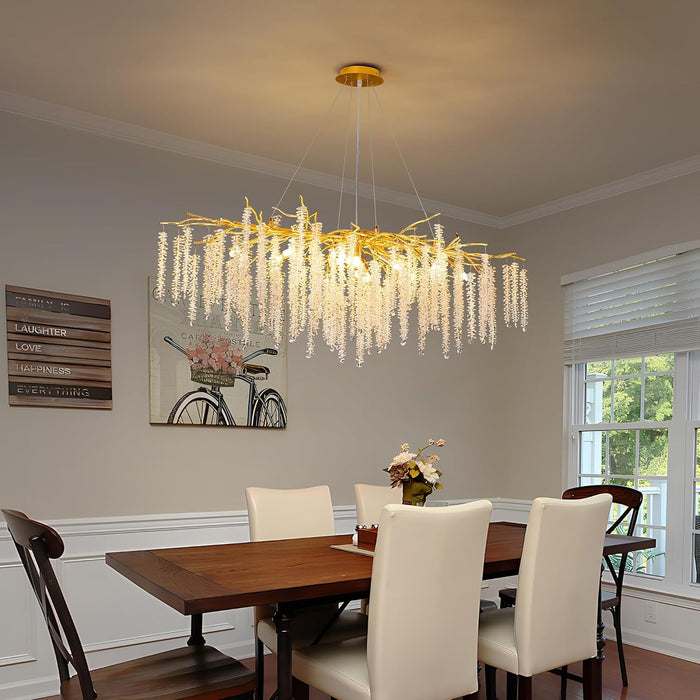Golden Tree Branch CrystalChandelier 13 Light Pendant
