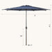 9FT Lyon Outdoor Patio Umbrella Outdoor Table Umbrella with Push Button Tilt and Crank Market Umbrella 8 Sturdy Ribs UV Protection Waterproof for Garden Deck Backyard Pool Dark Blue