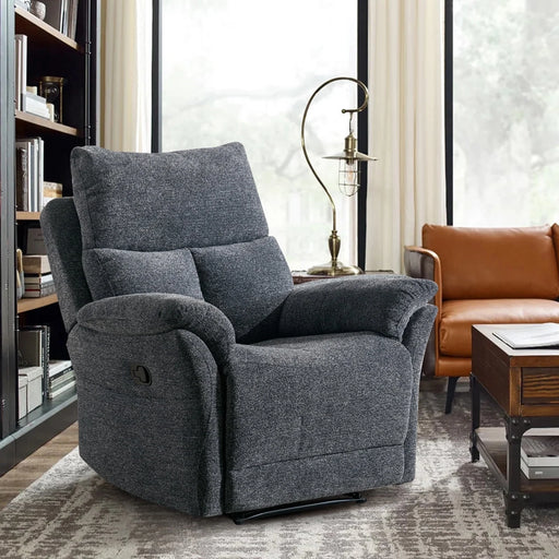 Recliner Chairs for Living Room Overstuffed Breathable Reclining Chair Manual Sofa Smoky Grey