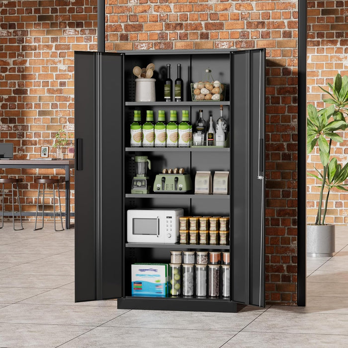 72InchTall GreenVelly Locking Cabinet Metal Storage