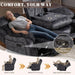 Zero Gravity Power Recliner Sofa Couch – Electric Reclining Sofa with Drop down Table & Wireless Charging, 3 Seater Dual Reclining Couch with Adjustable Headrests for Living Room (Velvet, Grey)