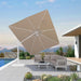 Cantilever White Umbrella 9' X 12' Left and Right Tilt, Beige