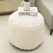 Beige round Faux Fur Ottoman Pouf - 20X15 Inch Storage Foot Stool Cushion for Living Room & Bedroom Decor