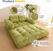 Foldable L Shaped Sleeper Sofa EmeraldGreen Deluxe