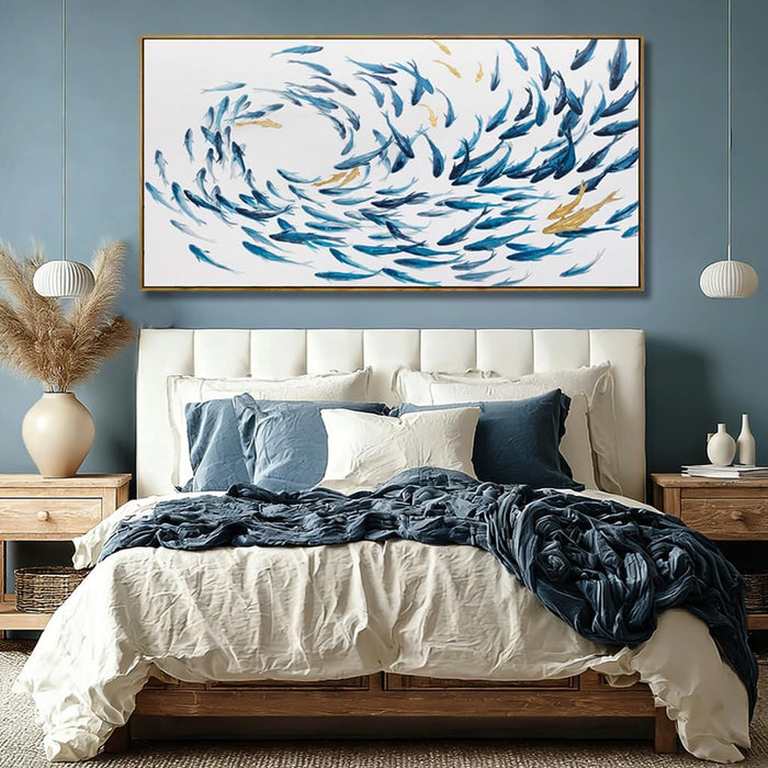 Blue Ocean ExtraLargeSize Canvas Wall Art 29x58Inches