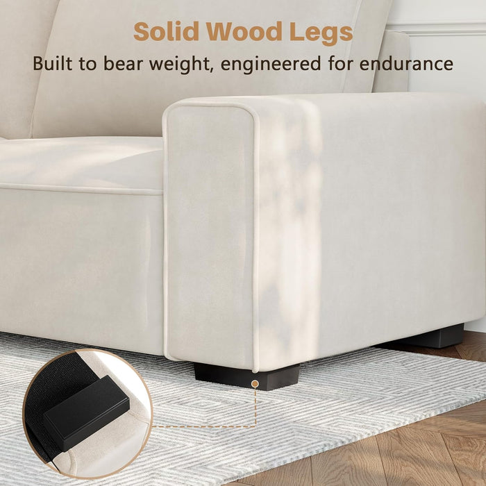 EightyFiveInch Beige Sofa Modern Living Room Furniture