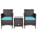 3 Pieces Ergonomic Wicker Patio Conversation Set