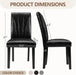 Upholstered Dining Chairs Set of 6, Modern PU Leather and Solid Wood Legs & High Back, Parsons for Kitchen/Living Room- Black