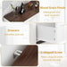 5 Drawer Dresser for Bedroom - Farmhouse 44.9" Tall Chest of Dresser with Large Storage, Rubst Wood Construction for Living Room, Hallway & Entryway - White (White & Brown)