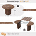 41 In-78 in Extendable Dining Room Table for 4-8, round Expandable Kitchen Table with Fluted Base, Modern Farmhouse Oval Dinner Tables for Dining Room Kitchen Living Room (Walnut)