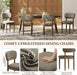 Upholstered Dining Chairs Set of 2, Walnut Dining Chairs, Camel