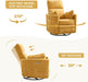 Power Recliner Nursery Swivel Rocking Glider Chair with USB Port,Upholstered Electric Nursing Recliner Rocker Chair for Adults with 2 Pillows for Bedroom Nursery Living Room(Yellow,Power-Driven)