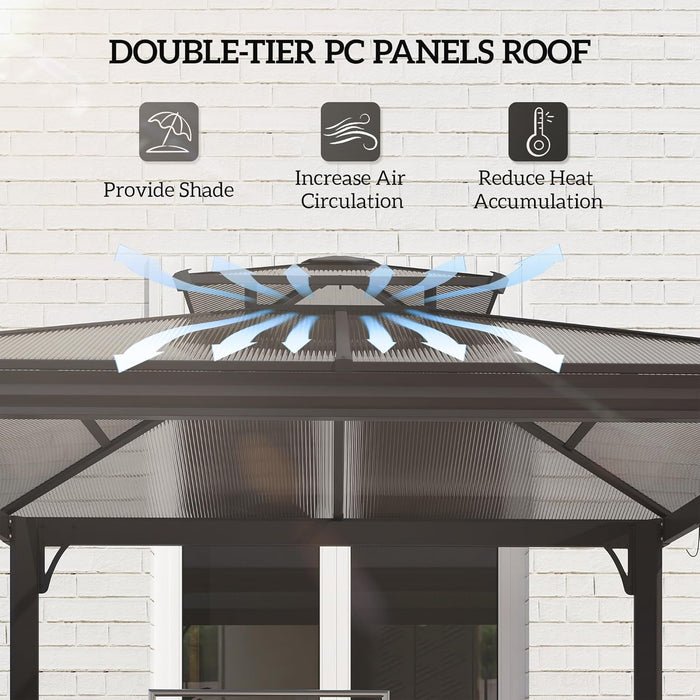 9x5 Ft Grill Gazebo Polycarbonate Roof Uvprotection