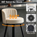 Swivel Bar Stools Set of 2, 28" Seat Height, Modern Design | Upholstered Barstools with Back and Footrest, Metal Legs, Suitable for Kitchen Island, Counter, Dining Room