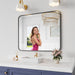 Bathroom Mirror, 30X36 Inch Black Metal Framed Mirror for Bathroom, Tempered Glass, Anti-Rust, Rounded Rectangle Mirror for Restroom, Bedroom, Black