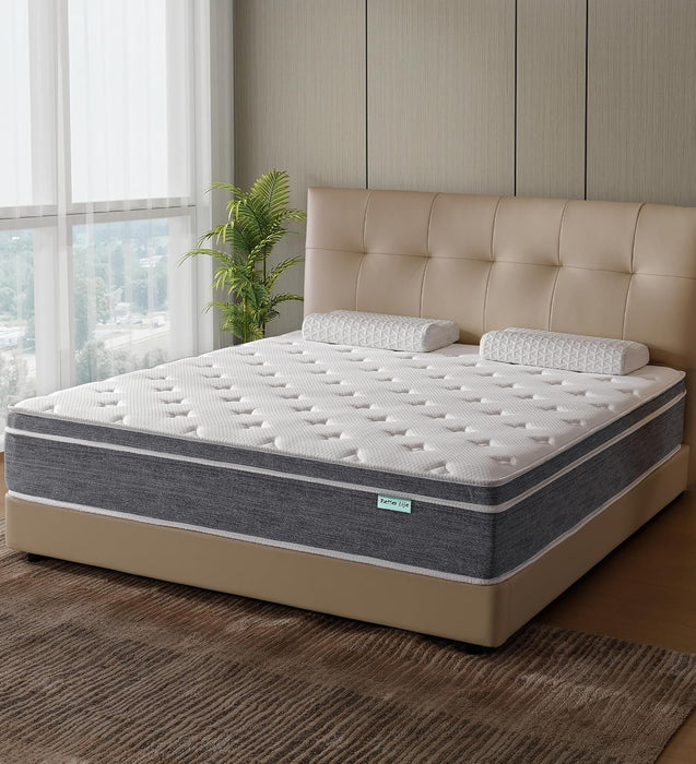 Full Size Mattress 12 Inch, Cooling Hybrid Mattress in a Box