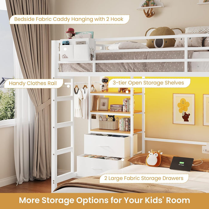 IndustrialGrade TwinOverFull Metal BunkBed Drawers