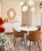 White round Dining Table, 31.5" Circle Tulip Table Kitchen round Dining Table for 2-4 People with Thickened Top and Metal Pedestal, Mid Century Leisure Table for Home, Dining Room, Cafe
