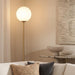 Brass Gold LED Floorstanding Luminaire Frosted Globe