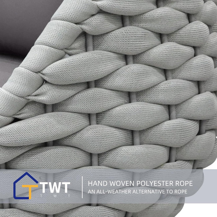 Aluminum Outdoor Patio Furniture Set with Coffee Table, 6 Piece Patio Conversation Sets with Washable Cushions Covers, Patio Sectional Furniture Set for Porch, Balcony, Deck, Yard