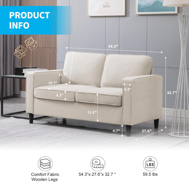 2 Piece Sofa Set, Sofa and Loveseat Sets for Living Room, L Shape Sectional Sofa with Chaise, 3 Seater Convertible Sectional Sofa Couch for Apartment