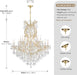 Gold Large Crystal Chandelier-24-Light Chandelier Light Fixture Modern Maria Theresa Crystal Chandeliers Light for Foyer, Entryway, Staircase,High Ceiling,Living Dining Room