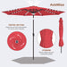9FT Solar Umbrella Outdoor - Lighted Solar Patio Umbrella with 40 LED Lights Waterproof UV Protection, Table Umbrella with Tilt for Pool, Porch, Garden, Deck, Backyard (Red)