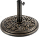 18 Inch Cast Stone W/Resin Shell Patio Umbrella Base, Bronze